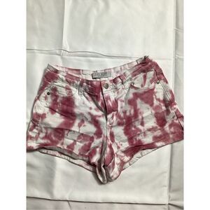 Judy Blue Tie Dye Stretch Shorts Pink White Sz M